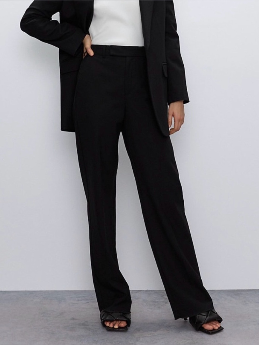 Aritzia Babaton Sadiki Pant Black Size 4 High Rise Wide Leg Pleated Trousers